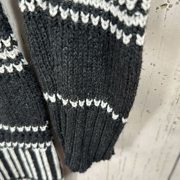 Roxy Black White Striped Sweater Dress Long Sleeve Knit Size L Cozy Winter Y2K - Picture 9 of 15
